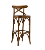 Sandalye 1921 Zus279 ÇAPRAZ Cafe Yüksek Model Kayın Oval Parlak Ceviz El Yapım