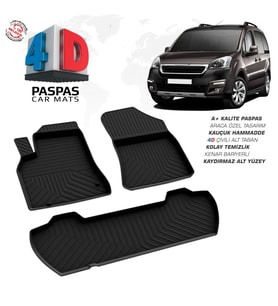 Drs Tuning Peugeot Partner Tepee 4D Araca Özel Havuzlu Kauçuk Paspas 2008-2018 110 HP