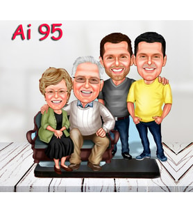 Kişiye Özel Ahşap Biblo - Aile Karikatür Biblo - 4 Kişilik Aile Biblo 42
