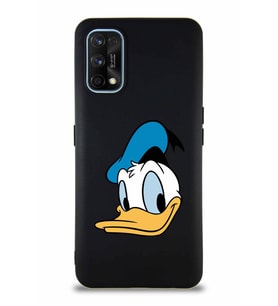 Realme 7 Pro Soft Premier Kapak Donald Duck-B Tasarımlı Silikon Kılıf - Siyah (Şeffaf)