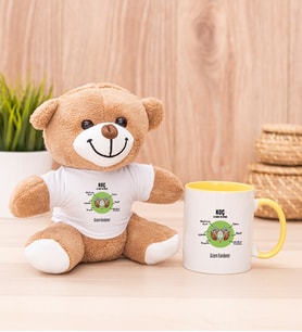 Kişiye Özel Koç Burcuna Hediye Peluş Ayı ve Sarı Kupa