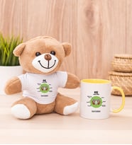 Kişiye Özel Koç Burcuna Hediye Peluş Ayı ve Sarı Kupa