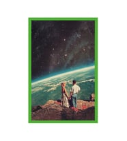 Love is Cosmic – Birlikte Dünyaya Bakan Çift  Sevgiliye Hediye Not Kartı Ve Kartpostal  10x15 (Sarı-Yeşil-Kahverengi-Beyaz)