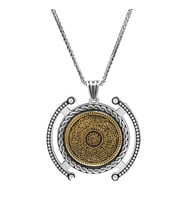 Hüsn-i Hat İnşirah Suresi Yazılı Kalın Zincirli 925 Ayar Gümüş Madalyon