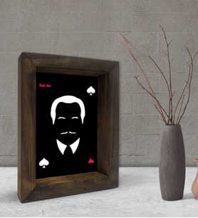 BK Gift Kişiye Özel İsimli Baba Godfather Tasarımlı Dekoratif Doğal Masif Ahşap Çerçeve 15x20cm-15 (Beyaz)
