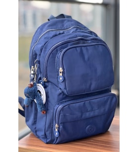 Nemo Bags Krinkıl Kumaş Suya Dayanıklı Orta Boy Koyu Sırt Çantası/Laptop Okul Çantası (Lacivert)