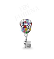 Fubena 925 Ayar Gümüş Up - Ev ve Balonlar Charm