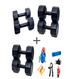 PS SPOR 3 ÇİFT DAMBIL SET 5 KG + 8 KG + 10 KG + 5 ÇEŞİT EGZERSİZ SETİ