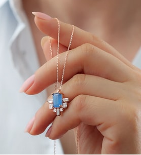 925 Ayar Gümüş Zirkon Taşlı Kolye