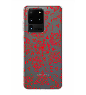 Samsung Galaxy S20 Ultra Kapak Nostalji Desen Tasarımlı Şeffaf Silikon Kılıf