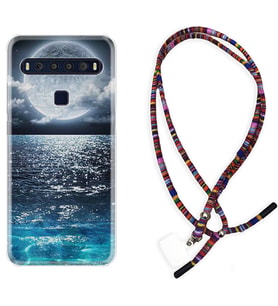 TCL 10L 10 Plus 10SE 20E 20SE 30 L7 Kılıf Boyun Asklı Rasta Silikon Great Moon 1301