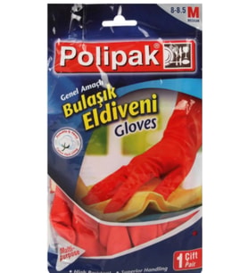 Polipak Bulaşık Eldiveni (Latex) Medium 8-8,5