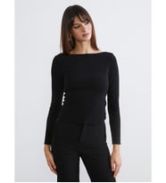 LCW Vision Siyah Bisiklet Yaka Kadın Body
