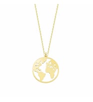 Altın Dünya Kolye 14K Gold (Çok Renkli)