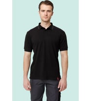 Erkek Polo Yaka Tshirt Koyu Pamuklu Nefes Alabilir Klasik Nepeta shirt Kesim Günlük İş Kullanımı (Siyah-Gri)