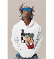 I'm Monkey D. Luffy Baskılı Unisex Oversize One Piece Anime Karakter Hoodie