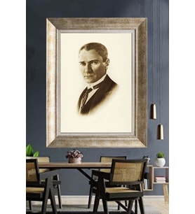 Gümüş Çerçeveli Atatürk Tablo ds230