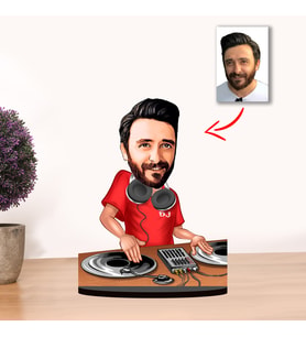 Kisiye Özel Karikatür Erkek  DJ Biblo