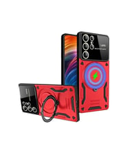 Galaxy S24 Ultra Kılıf Joy Lens Standlı Kapak - Kırmızı