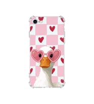 PrintiFy Apple iPhone Se 2020 ile Uyumlu Pembe Pötikare Serisi Göletin Gülü Tasarımlı Uv Baskılı Köşe Korumalı Antişok Kılıf