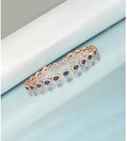 925 Ayar Gümüş Safir Renk Damla Model Bileklik (Rose)