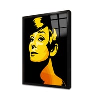 Audrey Hepburn Çerçeveli Cam Tablo