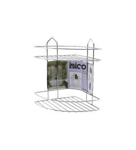 2 KATLI - ÜÇGEN   KROM   METAL  BANYO KÖŞELİK - DUŞKABİN RAF (5343)