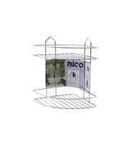 2 KATLI - ÜÇGEN   KROM   METAL  BANYO KÖŞELİK - DUŞKABİN RAF (5343)
