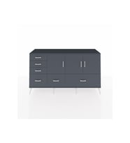 Kronos Konsol 4 Raflı 6 Çekmeceli 3 Kapaklı 176x59x99 Antrasit-Antrasit
