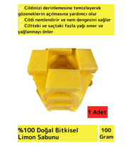 Özel Üretim %100 Doğal Ciltte Derinlemesine Temizlik Yüz Cilt Saç Vücut Bitkisel Limon Sabunu 1 Adet