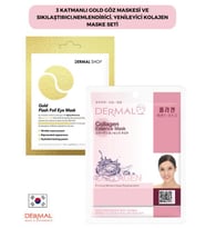 Dermal 3 Katmanlı Gold Göz Maskesi ve Sıkılaştırıcı Nemlendirici Yenileyici Kolajen Maskesi Seti 