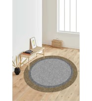 Dijital Baskılı Kaymaz Taban Yıkanabilir Yuvarlak Salon Halısı Koridor Halısı Paspas NDY-HT-230 (Kahverengi)