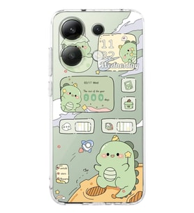 Xiaomi Redmi Note 13 4G Uyumlu Tatlı Kawaii Desenli Şeffaf Telefon Kılıfı