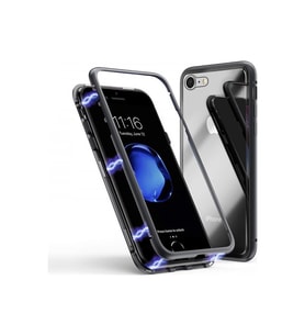 Blogy iPhone 8/7 ile Uyumlu Magnetic Case Kılıf (Siyah)