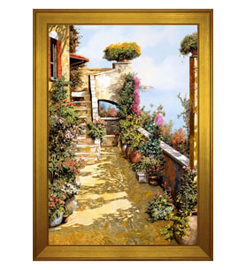 Manzara Temalı Kanvas Tablo 80 x 110 cm Gold Çerçeve