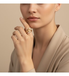 STİL İNCİSİ/XUPING JEWELRY KEMİK ÜÇLÜ  ZİRKON MODEL YÜZÜK