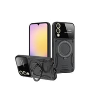 Samsung Galaxy S25 Edge Kılıf Joy Lens Standlı Kapak - Siyah
