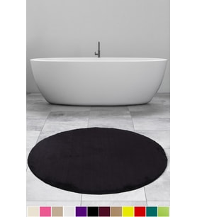 Elite Siyah 100x100 cm Yuvarlak Peluş Banyo Paspası Kaymaz Taban Pufidik Banyo