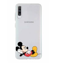 Samsung Galaxy A70s   Kapak Mickey Mouse Tasarımlı Şeffaf Silikon Kılıf