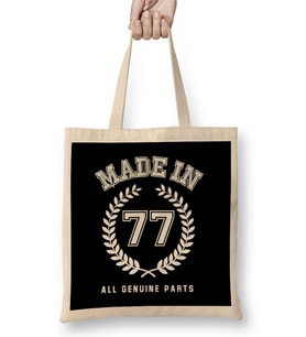 1977 Made In 77 All Genuine Parts Bez Çanta Uzun Saplı