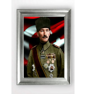 Gümüş Çerçeveli Atatürk Tablo a68