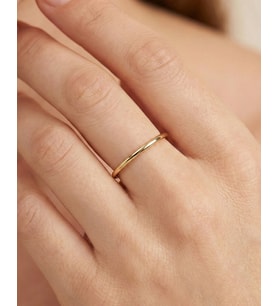Sade 1 mm İnce 14 Ayar Altın Alyans (Gold)