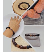 Jasper & Oniks Taşı 8mm Unisex Tasarım Bileklik Hawaii Model (8176)