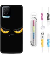 Vivo Y11S Y21S Y20 Y20S Y70 Kılıf Kablo Koruma Spiral Silikon Black Eyes 1644