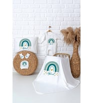 Pia Baby Premium %100 Pamuk Hastane Çıkışı Tulumlu Yenidoğan Kız Bebek Hediye Seti 5055-03 (Ekru)