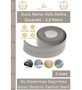 Ekstra Güçlü Su Geçirmez Sızdırmaz Dayanıklı Yalıtım Tamir Küf Önleyici Gri Bant 3.2m - 3 Adet
