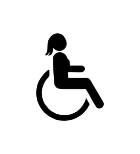 Engeli Arabası ve Engelli Kadın Araç İşareti Sticker