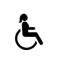 Engeli Arabası ve Engelli Kadın Araç İşareti Sticker