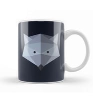 Geometric Animal Wolf Kupa Bardak Porselen