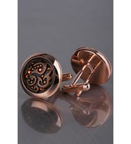 Bronz Renk Turuncu Taşlı Kol Düğmesi KD1208